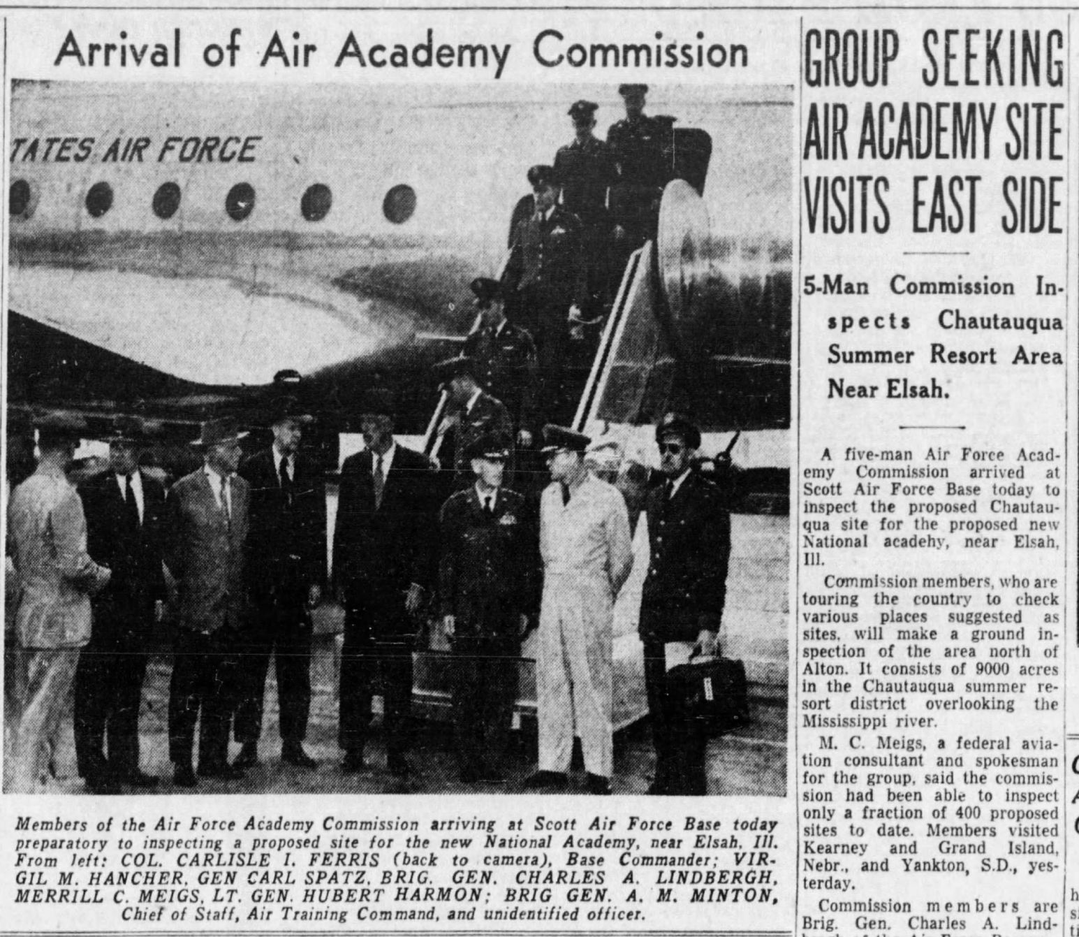 ... the Air Force Academy was near Alton